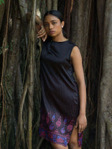 Printed Silk Little Black Dress