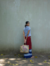 Rugby Sarong. Red, Blue and Silver