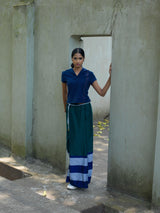 Rugby Sarong. Emerald, Blue and Silver
