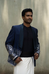 LOVI Printed Shawl Collar Tuxedo Suit Jacket