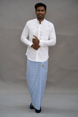 LOVI White Cotton Long-Sleeve Sport Shirt