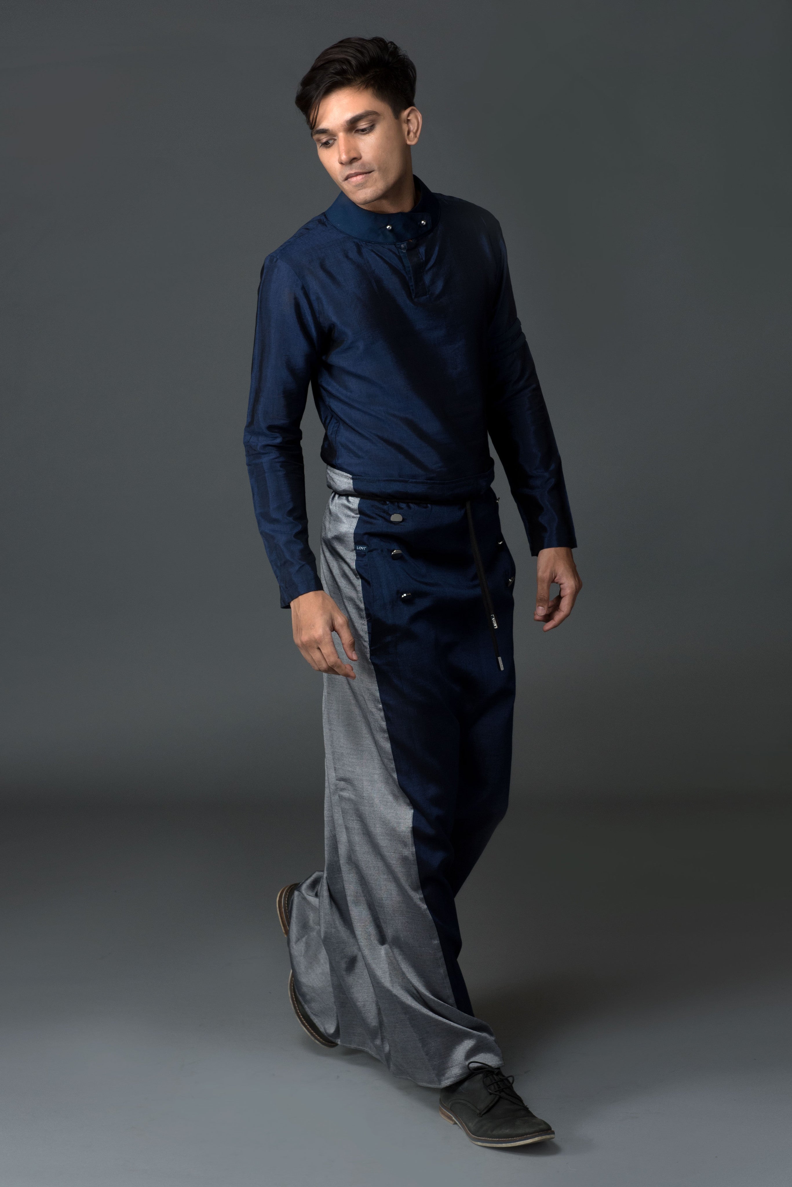 Admiral Sarong. Blue On Silver