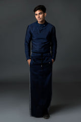 Admiral Sarong. Blue On Silver