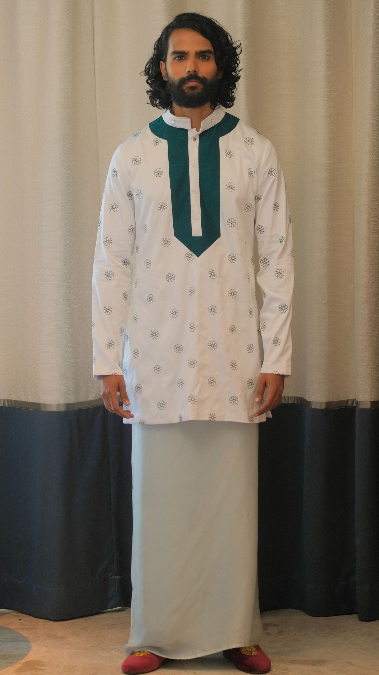 Grey Pure Silk Sarong