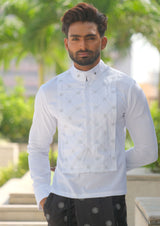 Black Full Embriodered Sal Mal Cotton Sarong & Cotton Admiral Sal Mal Panel Shirt