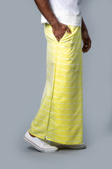 Classic Nautical Sarong Pastel Yellow With White Lines