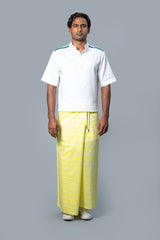 Classic Nautical Sarong Pastel Yellow With White Lines