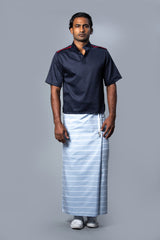 Classic Nautical Sarong Pastel Blue With White Lines