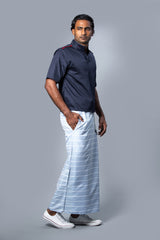 Classic Nautical Sarong Pastel Blue With White Lines