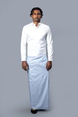 Royal Pinstripe Sarong Pastel Blue With Silver Stripes