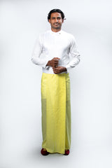 Royal Pinstripe Sarong Pastel Yellow With Silver Stripes