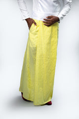 Royal Pinstripe Sarong Pastel Yellow With Silver Stripes