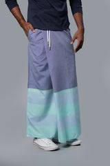 Rugby Sarong. Pastel Purple With Pastel Blue & Pastel Green Stripes