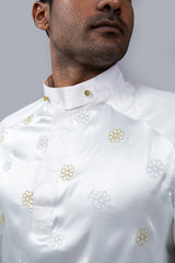 Floral Embroidered Silk Sri Lankan National