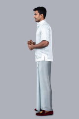 Two Tone, Short-Sleeves Silk Sri Lankan National