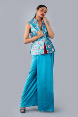 Ladies Sleeveless Sequin Floral Worked Silk Srilankan National