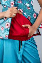 Ladies Sleeveless Sequin Floral Worked Silk Srilankan National