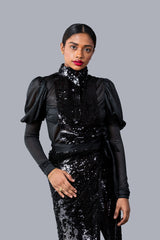 Ladies Long Sleeves Sequin Sri Lankan National Dress