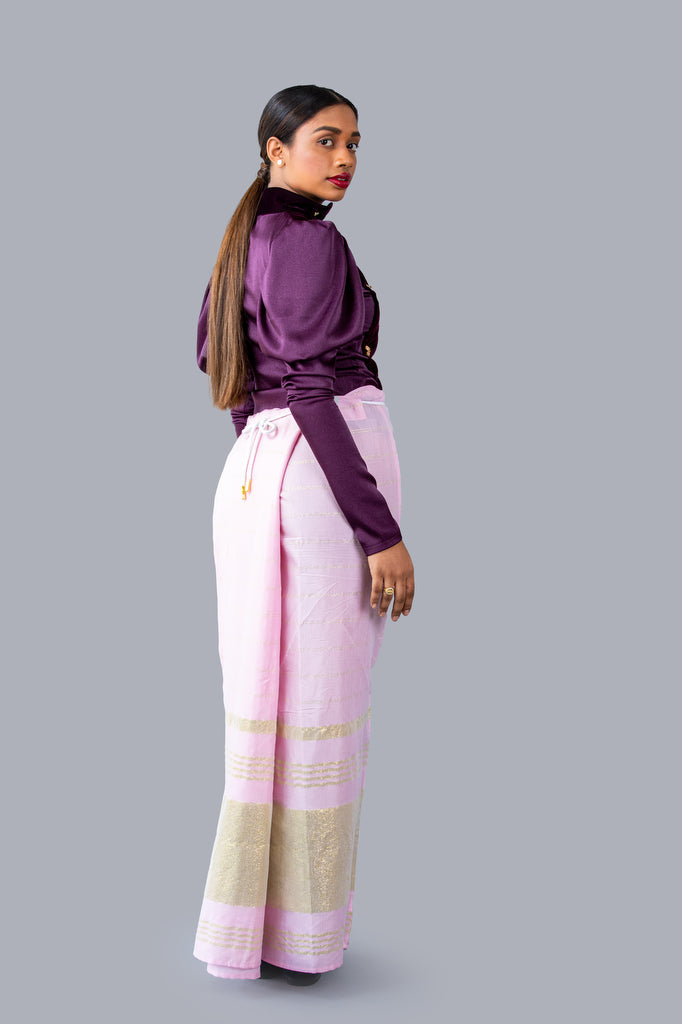 Ladies Long Sleeves Floral Worked Nilame Sri Lankan National