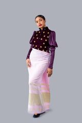 Ladies Long Sleeves Floral Worked Nilame Sri Lankan National