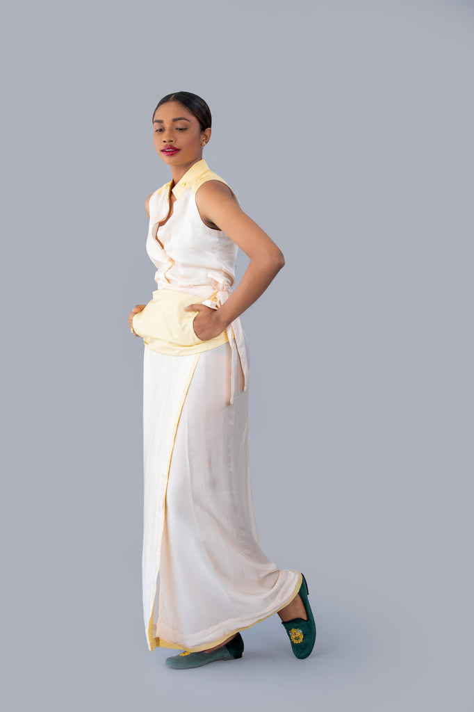 Ladies Sleeveless Silk  Sri Lankan National