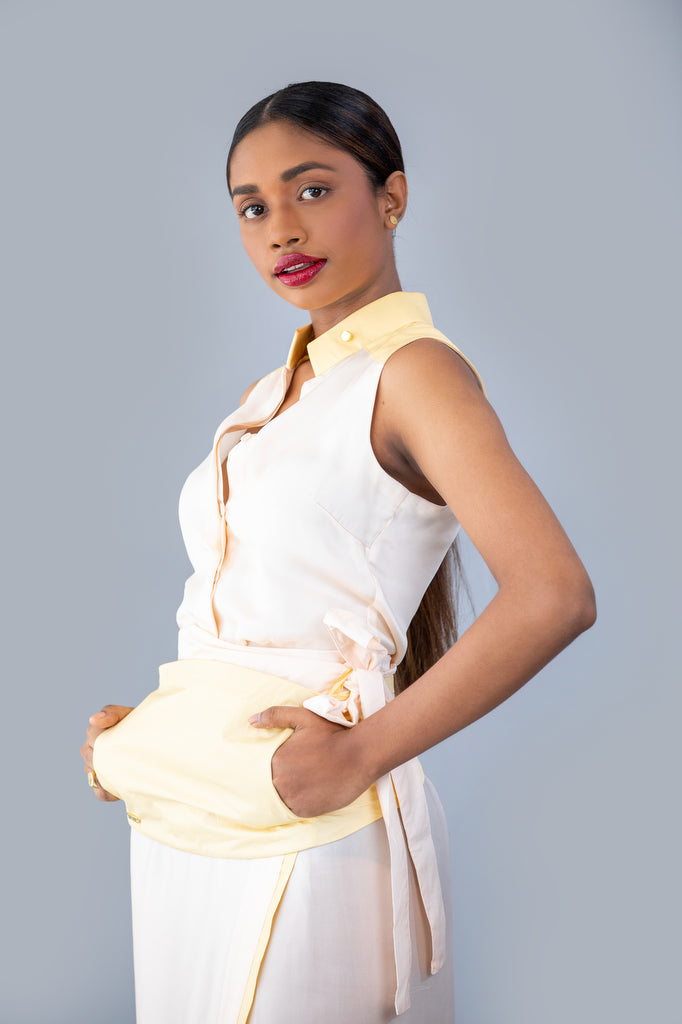 Ladies Sleeveless Silk  Sri Lankan National
