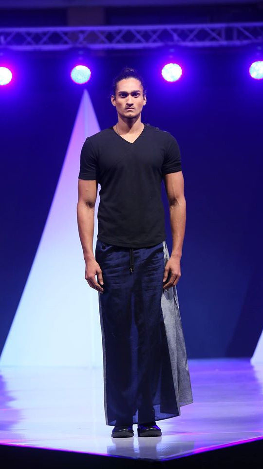 Admiral Sarong. Blue On Silver